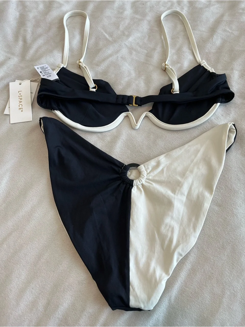 L*Space Bikini Set Niko Top & Mercury Colorblock Bikini Bottoms Large Resortwear